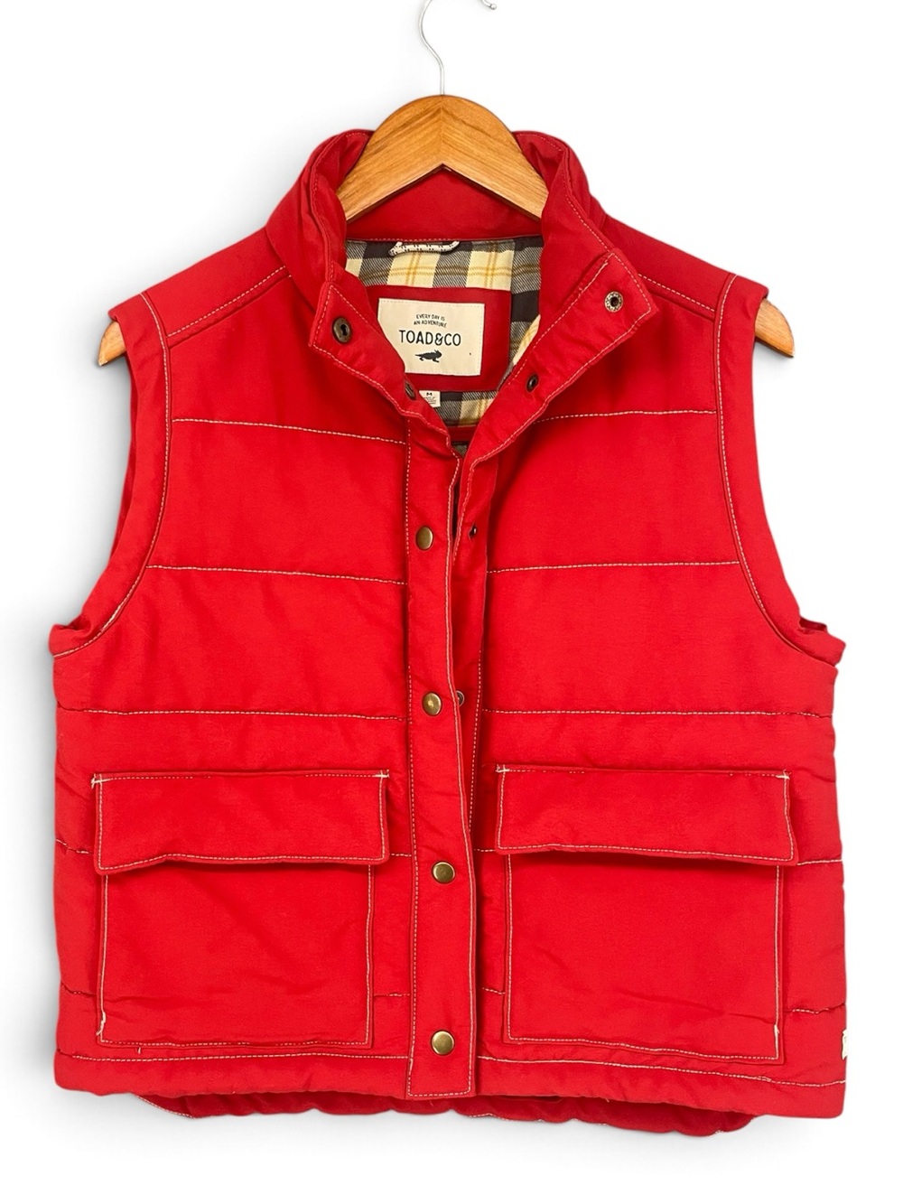 Toad&Co Forester Pass Quilted Puffer Vest in Canoe Red Size Medium